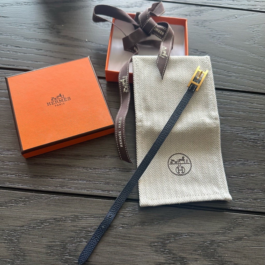 Hermes Reverse Double Tour Bracelet In Swift And Epsom Calfskin